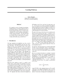 Learning Polytrees