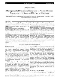 Management of Unicameral Bone Cyst of Proximal Femur: Experience of 14 Cases and Review of Literature