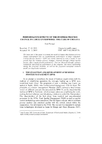 Performance Effects of the Business Process Change in Large Enterprises: the Case of Croatia