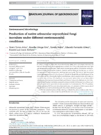 Production of Native Arbuscular Mycorrhizal Fungi Inoculum Under Different Environmental