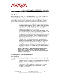… System Set up for IEEE 802.1X Operation Avaya Wireless Technical Bulletin September 2001