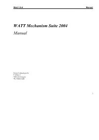 WATT Mechanism Suite 2004 Manual