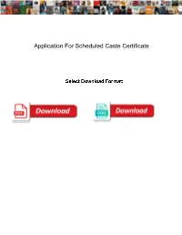 Application for Scheduled Caste Certificate