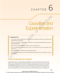 Causation and Experimentation