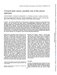 Crossed Optic Ataxia: Possible Role of the Dorsal Splenium