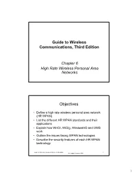 Guide to Wireless Communications, Third Edition Objectives