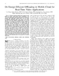 On Energy-Efficient Offloading in Mobile Cloud for Real-Time Video