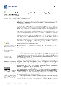 Performance Enhancement by Wing Sweep for High-Speed Dynamic Soaring