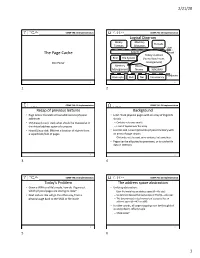 The Page Cache Today’S Lecture RCU File System Networking(Kernel Level Syncmem