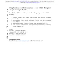 A Test of High Throughput Analysis of Dung Beetle Idna