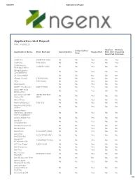 Application List Report