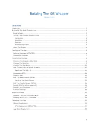 Building the Ios Wrapper Version 1.3.0+