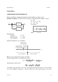 Chapter 6 Amplifiers with Feedback