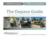 Depave Guide Replacing Impervious Parking Lot with Green Spaces