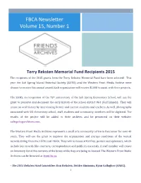 FBCA Newsletter Volume 15, Number 1
