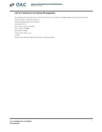 Guide to Archival Collections Excluding Photographs