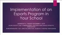 Implementation of an Esports Program in Your School