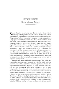 Introduction: Being a Sperm Donor