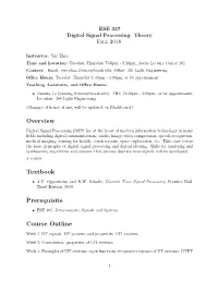 Overview Textbook Prerequisite Course Outline