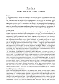Preface to the NEW KING JAMES VERSION