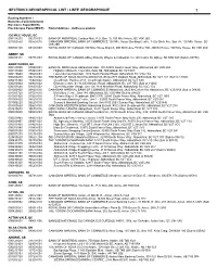 Section Ii Geographical List / Liste Géographique 1