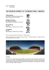 The Redevelopment of Thomond Park, Limerick