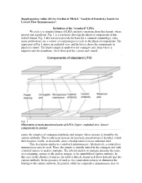 “Analytical Sensitivity Limits for Lateral Flow Immunoassays”