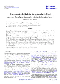 Anomalous Cepheids in the Large Magellanic Cloud Insight Into Their Origin and Connection with the Star Formation History