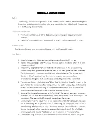 APPENDIX A‐4 ‐ MUSTANG DIVISION Rules the Mustang Division Will Be Governed by the Current Season's Edition of the PONY
