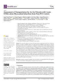 Assessment of Transportation by Air for Patients with Acute ST-Elevation Myocardial Infarction from Non-PCI Centers