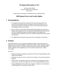 Centres and Corridors Update