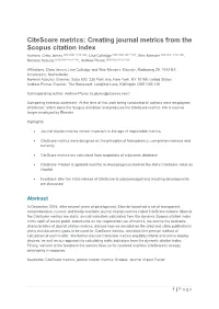 Citescore Metrics: Creating Journal Metrics from the Scopus Citation Index