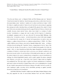 “'Comfort History': Settling the Unsettled Past in Kate Grenville's