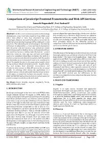 Comparison of Javascript Frontend Frameworks and Web API Services Samarth Maganahalli1, Prof