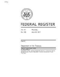 Department of the Treasury