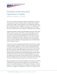 Freedom of the Press and Expression in Turkey Max Hoffman and Michael Werz May 14, 2013