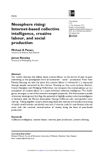 Internet-Based Collective Intelligence, Creative Labour, and Social Production