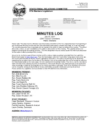 MINUTES LOG July 22, 2021 CSKT Council Chambers Pablo, Montana