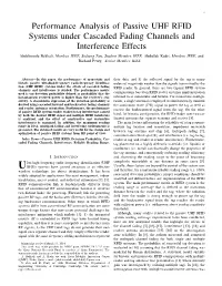 Performance Analysis of Passive UHF RFID Systems Under Cascaded