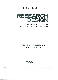 RESEARCH DESIGN Qualitative, Quantitative, and Mixed Methods Approaches