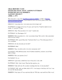 Oral History Transcript T-0325, Interview with Joseph Patterson