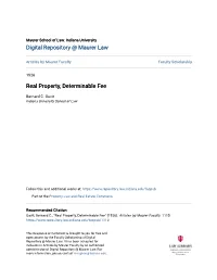 Real Property, Determinable Fee