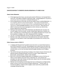 Statement on Ashara