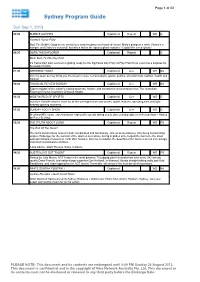 Sydney Program Guide