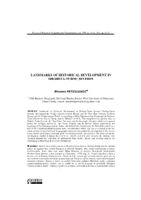 Landmarks of Historical Development in Drobeta-Turnu Severin
