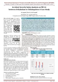 396 Accident Severity Index Analysis on NH-16 Between Srikakulam To