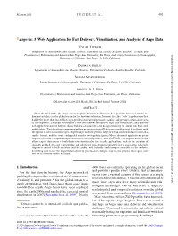 A Web Application for Fast Delivery, Visualization, and Analysis of Argo Data