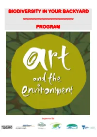 Biodiversity in Your Backyard ~~~~~~~~~~~~~~~~~~~ Program