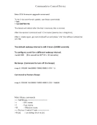 Commands to Control Device