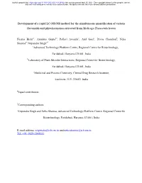 Development of a Rapid LC-MS/MS Method for the Simultaneous Quantification of Various Flavonoids and Phytohormones Extracted from Medicago Truncatula Leaves